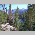 South southwest across Dingleberry Lake Picture Pk (13,120') on left Mt Haeckel about center