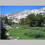 Pt 12,760 ft with Haeckel behind on trail between Dingleberry Lake and turnoff to Hungry Packer Lake
