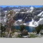 Above Midnight Lake Pt. 13,000 ft (square top) in center Pt. 13,364 ft on right from ca. 11.200 ft