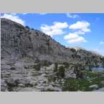N->SW panorama: sierra granite between Sailor and Hungry Packer Lakes (ca. 11,000 ft)hiking to Moonlight Lake