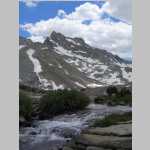 S across Moonlight Lake Pt. 13,000 ft hike Moonlight Lake outlet stream to waterfalls
