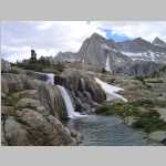 Falls Picture Peak (13,120 ft)Pt. 13,080 ft and Mount Haeckel (13,418 ft) Moonlight Falls