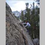 Ted bouldering on kitchen rock