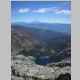 View to the NE from summit. Granite Lake below (our camp is down there). Shasta in background
