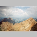 Northwest from Windom Peak. Monitor Peak (13695 ft), Animus Mtn (13786 ft), Peak 13 (13708 ft), Sunlight (14059 ft)