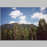 View from train station. Pigeon Peak (13872 ft)