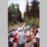 Brian (red shirt) and Bob (blue shirt) waiting for the Durango & Silverton Narrow Gauge Railroad to haul us to Durango
