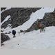 Brian (red helmet) and Keith (white helmet) on way up El Diente 