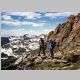 Brian and Bob on south slope of Flattop Mountain, Big Agnes (12059 ft) in distance