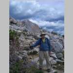 descending the rocky trail to the Med Bow-Sugarloaf col