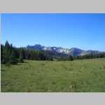 hiking up to the Continental Divide , looking south to the Sawtooth Range