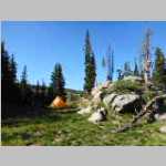 Brian's tent next to the hanging food