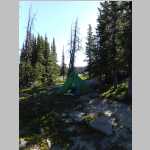 Jim's tent in the shade