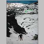 Big Agnes Mtn 16 July 1995, looking W from top of Big Agnes west snowfield (find Mica Lake!)