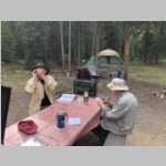 Base camp table with Ted and Bob