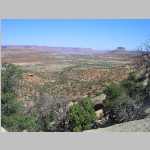 The climb out from Big Water Canyon, Bagpipe Butte in background