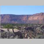 The climb out from Big Water Canyon, Bagpipe Butte in background