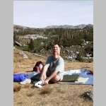Bob didnt sleep too well last night. Getting ready for our group day hike to Gunboat Lake