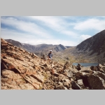Jim and Bob hiking away from Gunboat Lake. Bomber Mt.