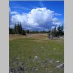 three views of the dry pond near our camp