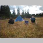 Bob and Ted at camp near NW shore of the North of North Twin Lakes - Fall!