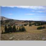 2 of 2 for pano - Lunch break on day hike - looking east toward Medicine Bow Peak (north point) - Crescent lake below