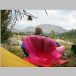 Ahh, the luxurious life at base camp Bridger. Bob reclining in the pink chair.