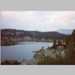 Crescent Lake (9751 ft) at sunset. Dragon Head Peak (12205 ft)