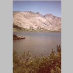 East across Middle Fork Lake (10292 ft). Kegevah Peak.