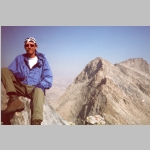 Ted on Oddyssey Peak. South Cleft Peak (12471 ft), North Cleft Peak (12548 ft).