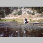 Ted crossing the Middle Fork near Sandpoint Lake.