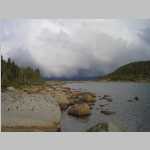 two more views from the shore of Lower Deep Creek Lake (and a storm downstream and to the east)
