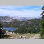 up on the pass between Deep Creek Lakes and Ice Lakes including panoramas looking across Lower Deep Creek Lake to our base camp and beyond 