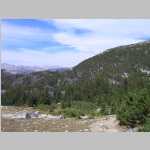 up on the pass between Deep Creek Lakes and Ice Lakes including panoramas looking across Lower Deep Creek Lake to our base camp and beyond 