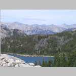 up on the pass between Deep Creek Lakes and Ice Lakes including panoramas looking across Lower Deep Creek Lake to our base camp and beyond 