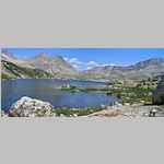 Once again looking ~NE across Timico Lake to Fall Creek Pass (11,280+').  On the left is Point 12,236' and on the right is probably Round Toip Mountain 12,048'.
