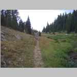 hiking from Camp Chain Lakes to Pole Creek on the Highline Trail