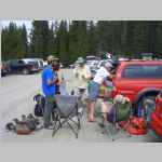 party in the Elkhart Park trailhead parking lot.