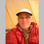 Brian sitting out the rain in his tent