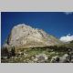 North and west faces of Mitchell Peak (12482 ft) Jackass Pass (10750 ft) on right.